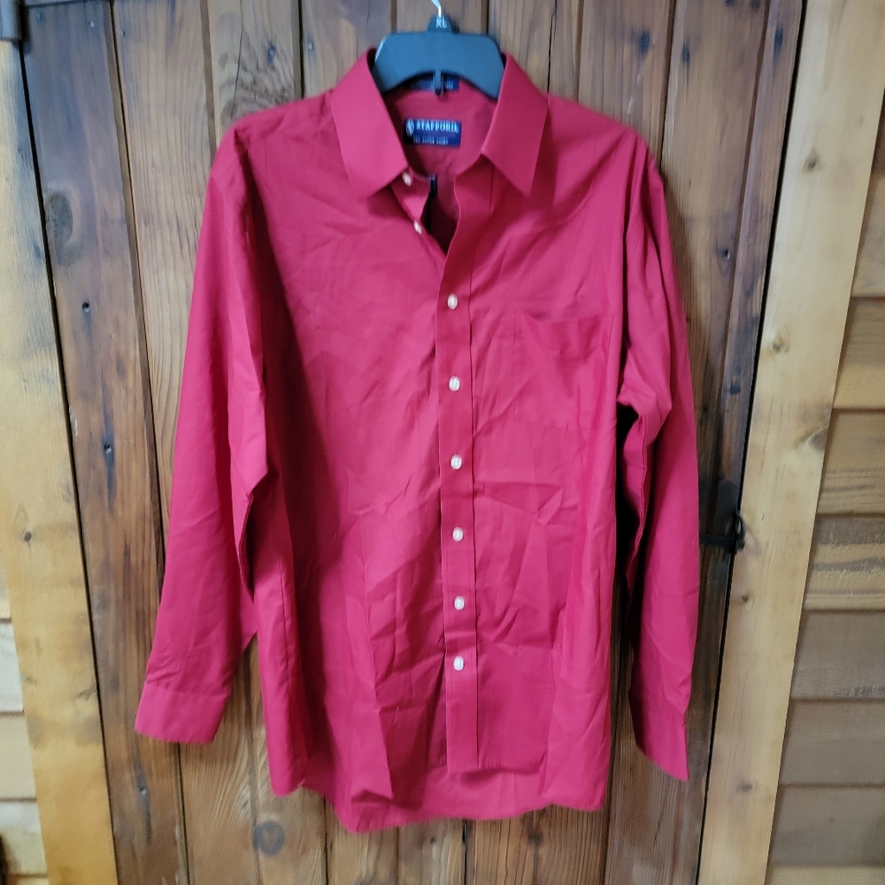 MEN'S Red Stafford Performance The Super Shirt Classic Fit Dress Shir | 16 34 35